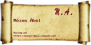 Mózes Ábel névjegykártya